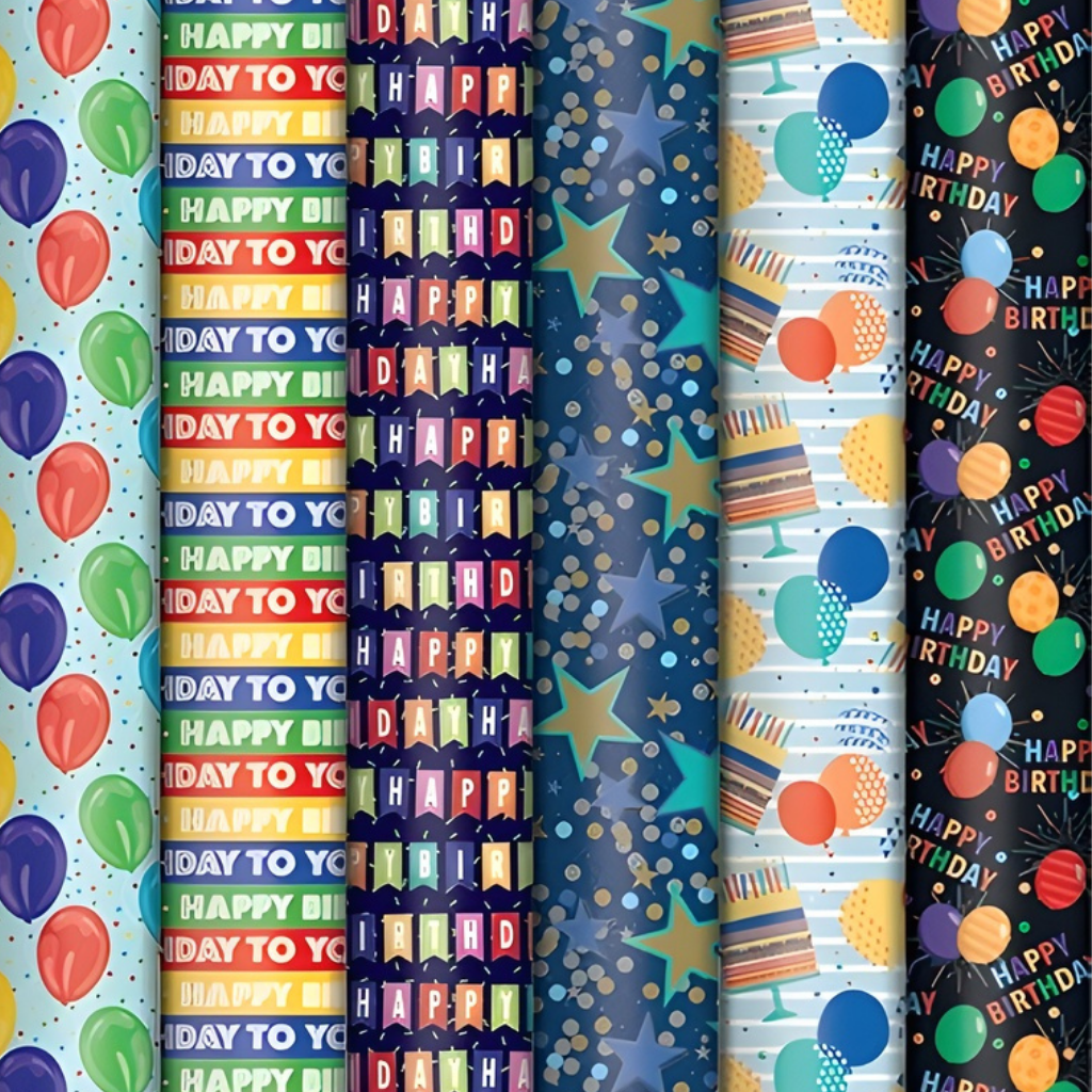 Roll Wrap - Birthday Assorted (3m) [Des.:Balloons]