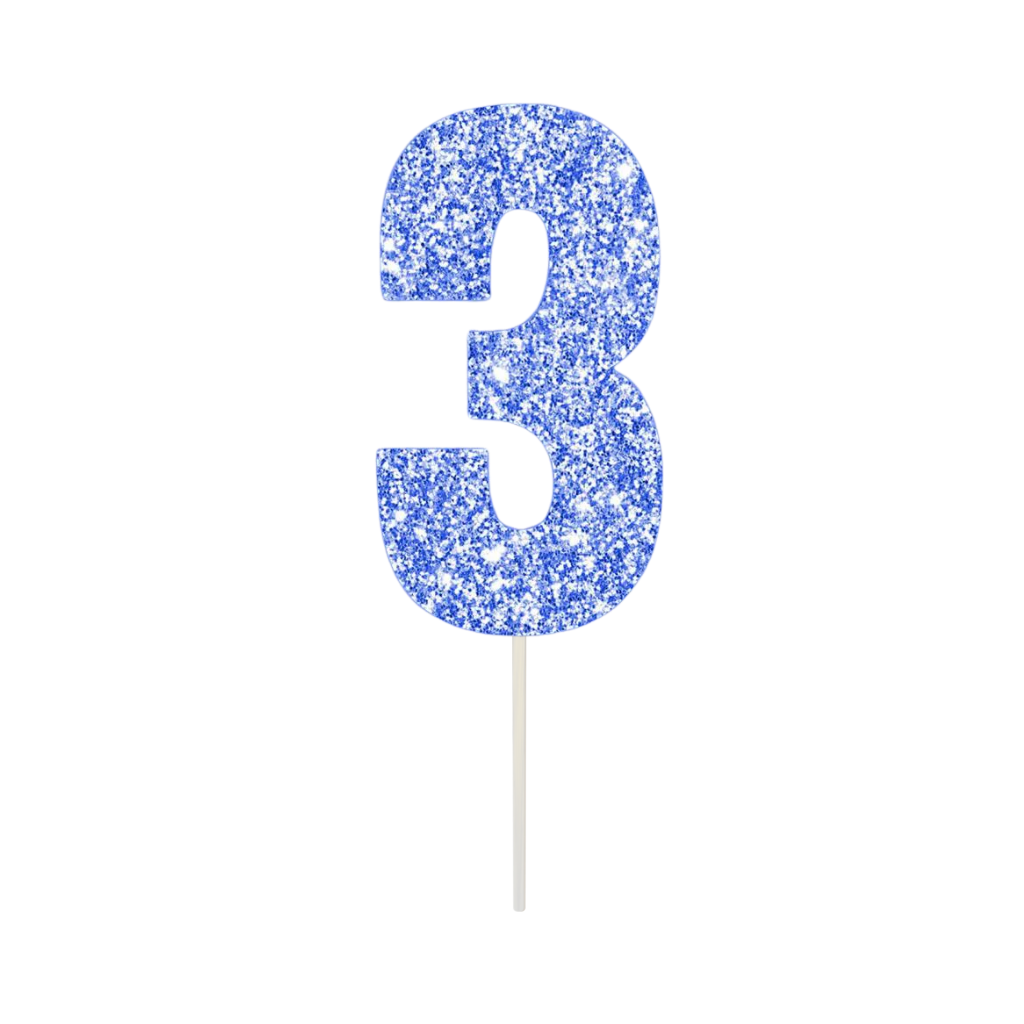 Blue Numeral Cake Topper [No.:3]