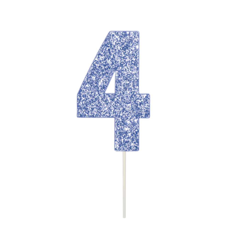 Blue Numeral Cake Topper [No.:4]