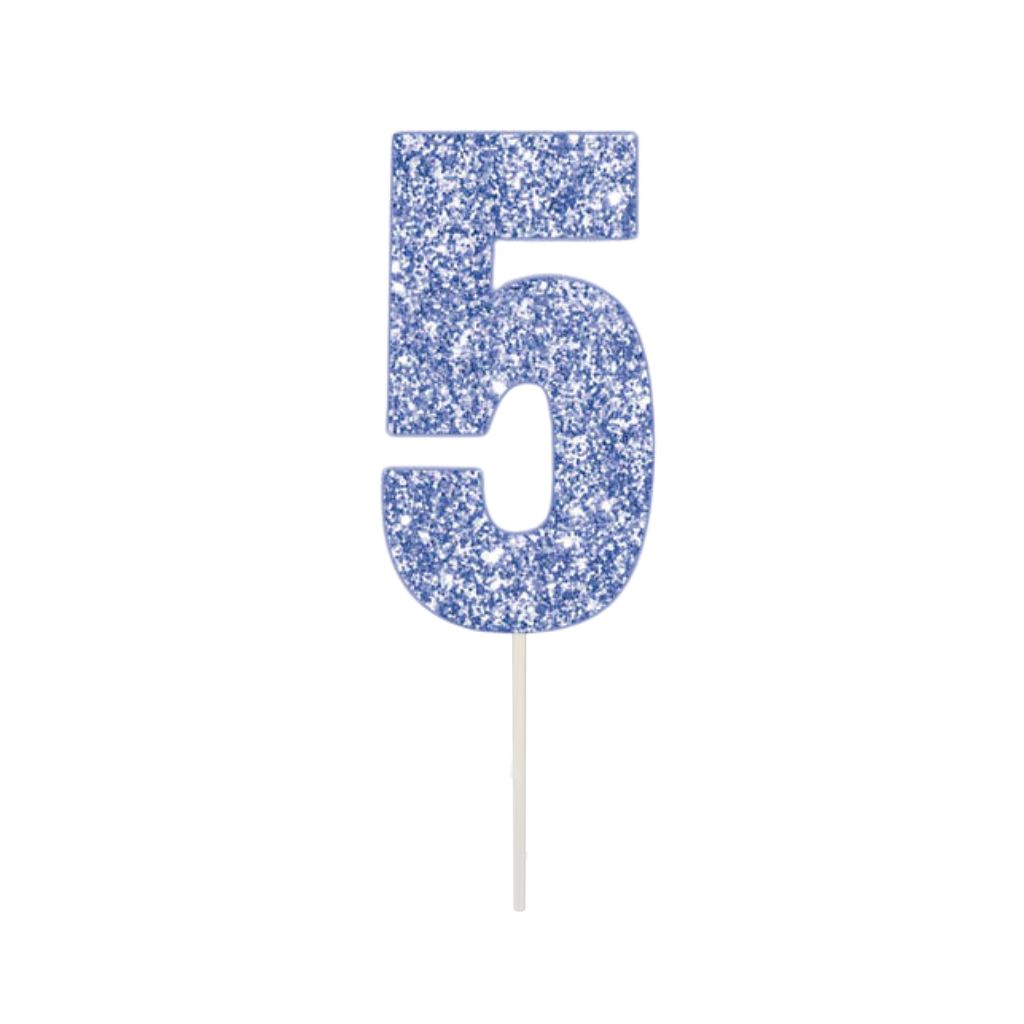 Blue Numeral Cake Topper [No.:5]