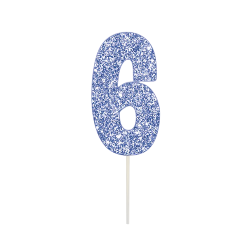 Blue Numeral Cake Topper [No.:6]