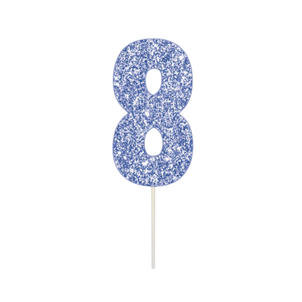 Blue Numeral Cake Topper [No.:8]