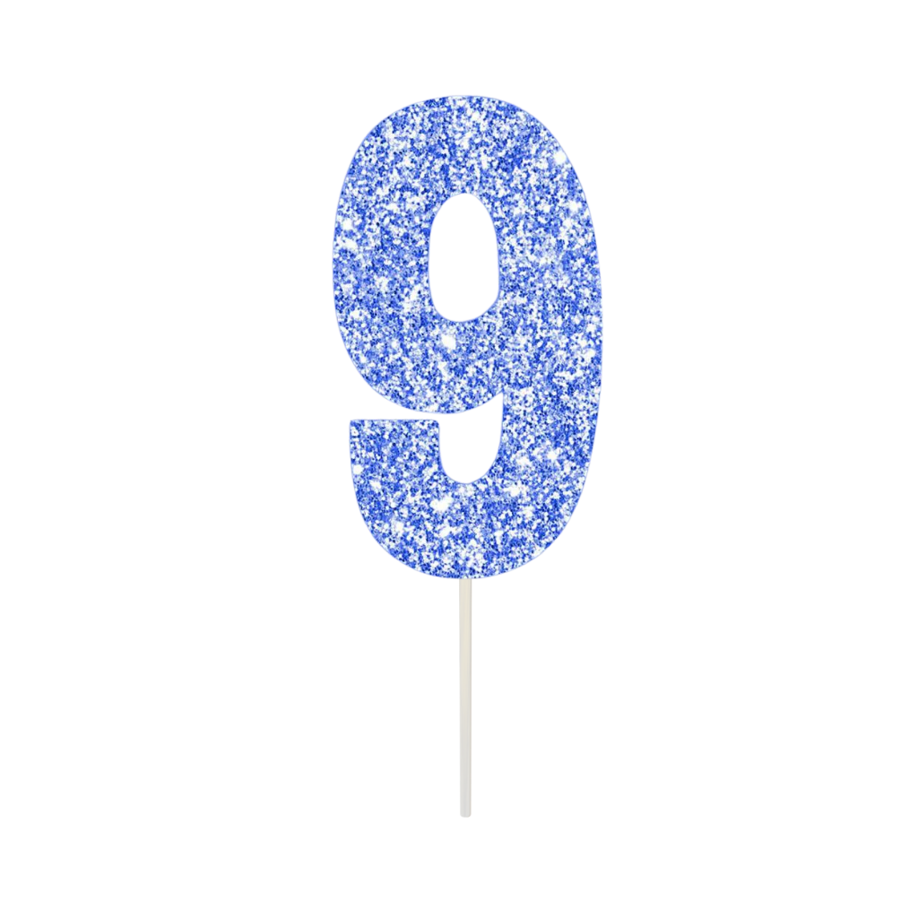 Blue Numeral Cake Topper [No.:9]