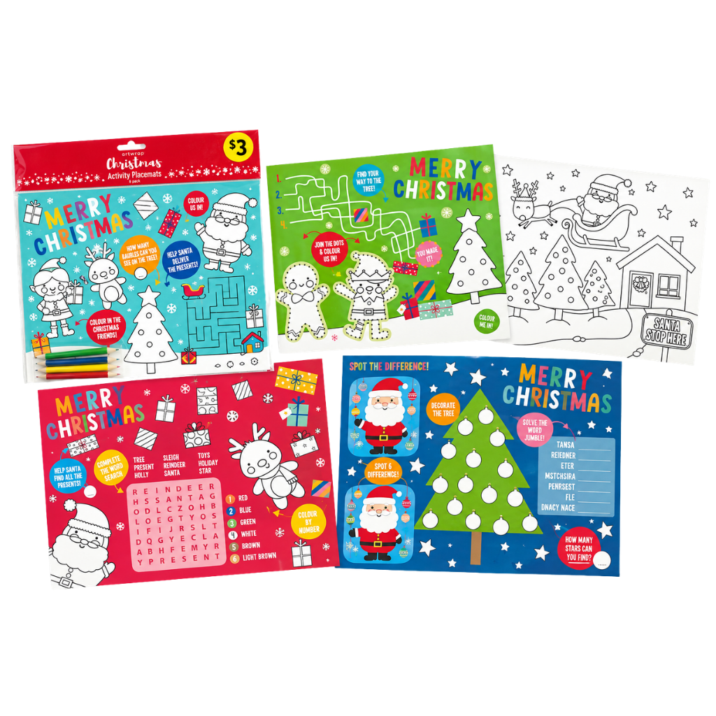 Christmas Activity Placemats (8pk) 