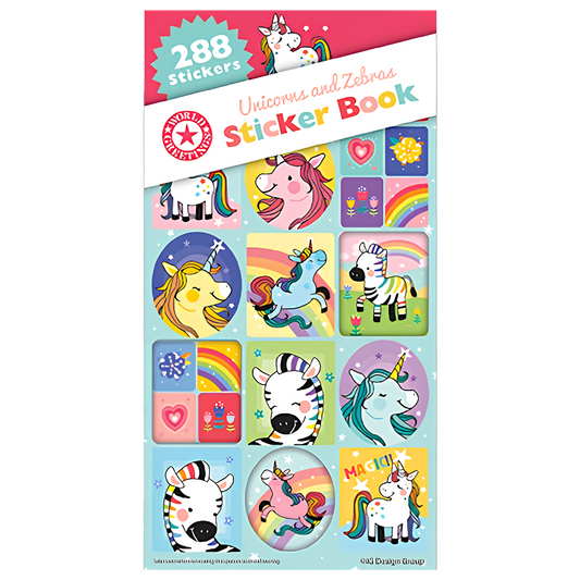 Unicorns + Zebras Sticker Book