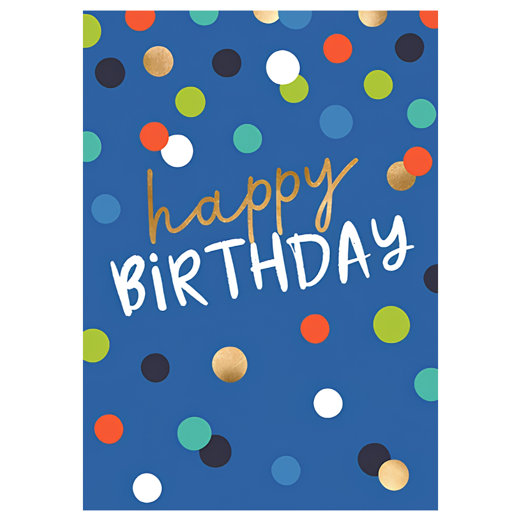 Happy Birthday Blue Polka Dots