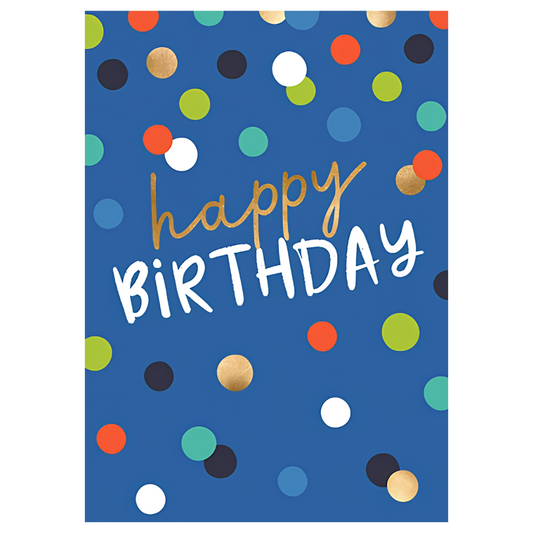 Happy Birthday Blue Polka Dots