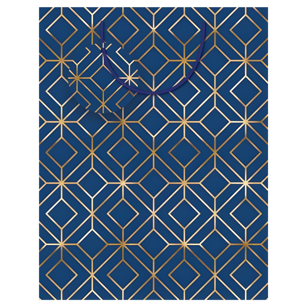 Gift Bag - Blue Geometric [Sz:Medium]
