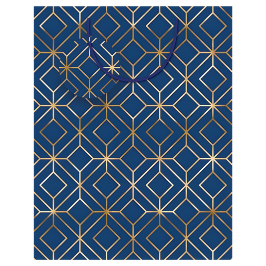 Gift Bag - Blue Geometric [Sz:Medium]