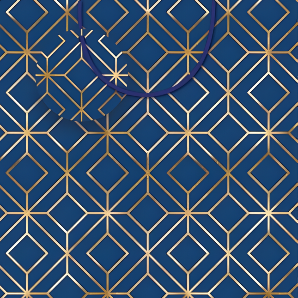 Gift Bag - Blue Geometric [Sz:Medium]