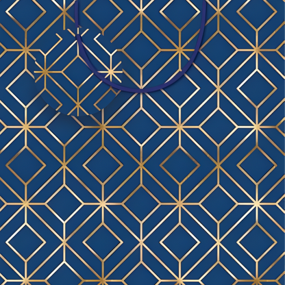 Gift Bag - Blue Geometric [Sz:Medium]