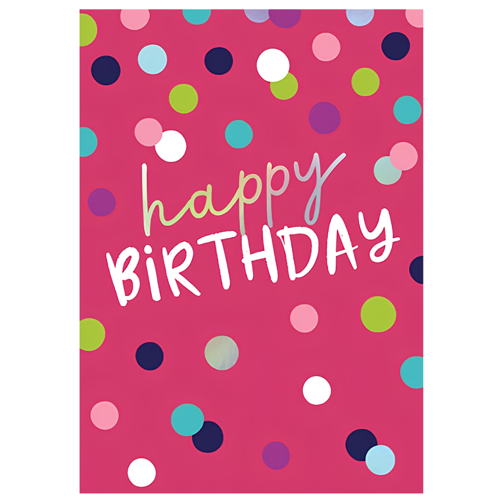 Happy Birthday Pink Polka Dots