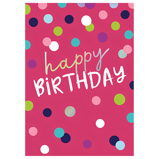 Happy Birthday Pink Polka Dots