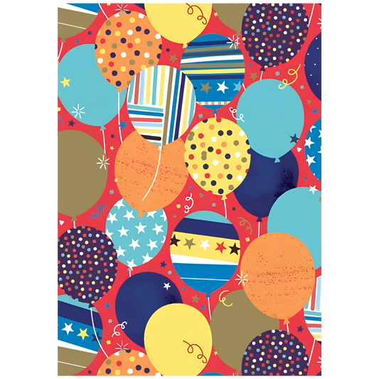 Folded Wrap - Birthday Balloons
