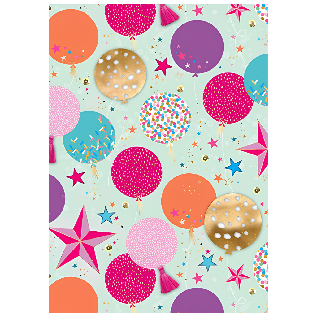 Folded Wrap - Birthday Girl Balloons