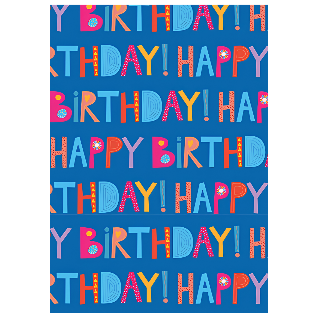 Folded Wrap - Bright Birthday Text