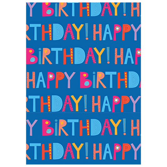 Folded Wrap - Bright Birthday Text