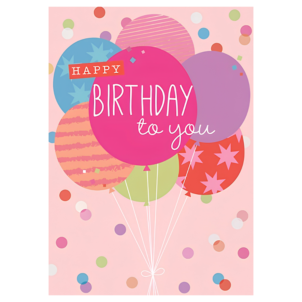Happy Birthday Pink Balloons