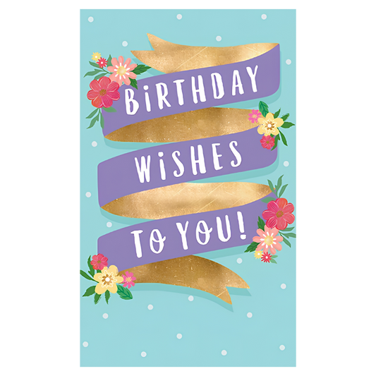 Birthday Wishes Gold And Purple Banner