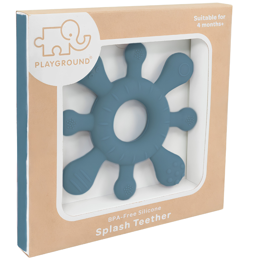 Silicone Splash Teether Steel Blue