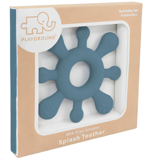 Silicone Splash Teether Steel Blue