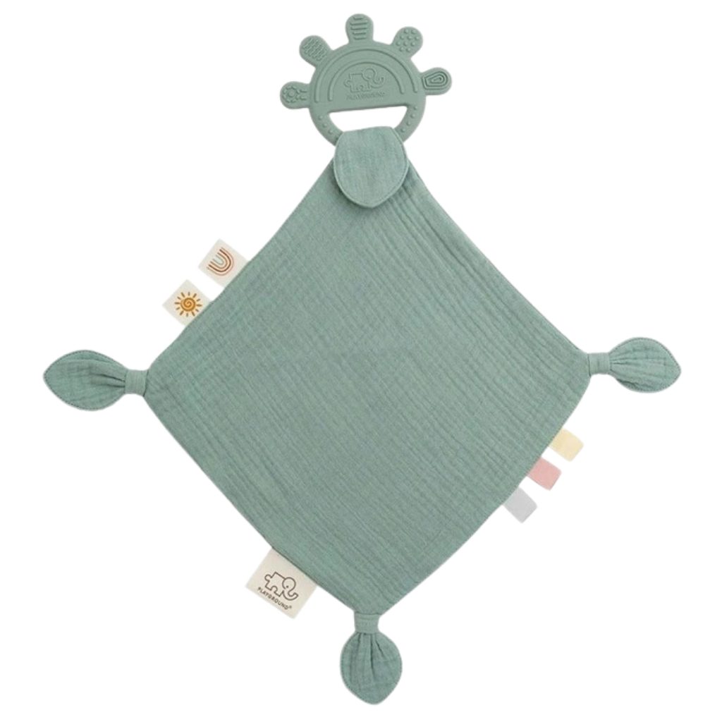 Sage Muslin with Silicone Teether