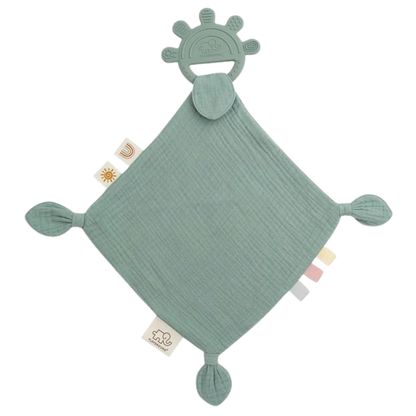 Sage Muslin with Silicone Teether