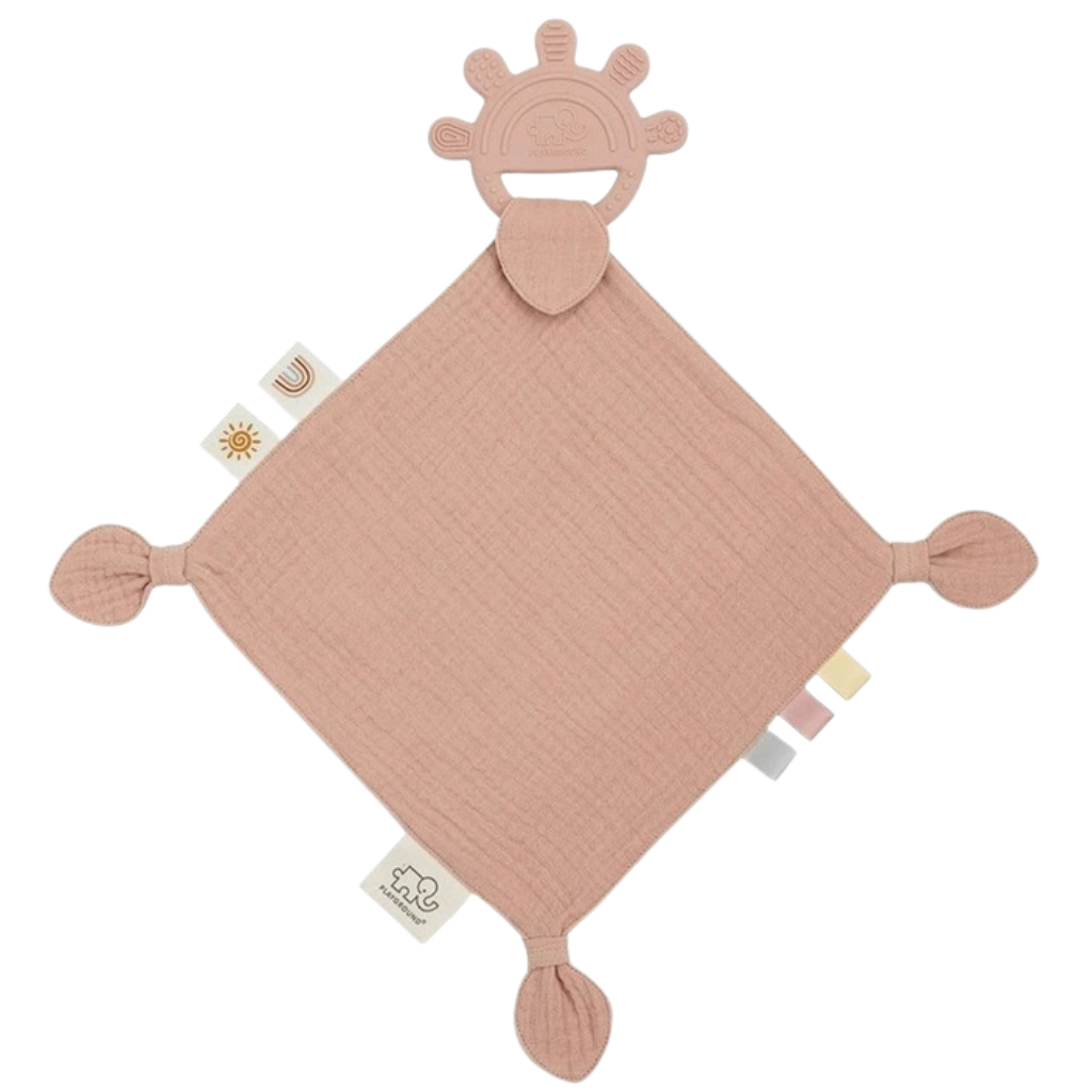 Pink Muslin with Silicone Teether