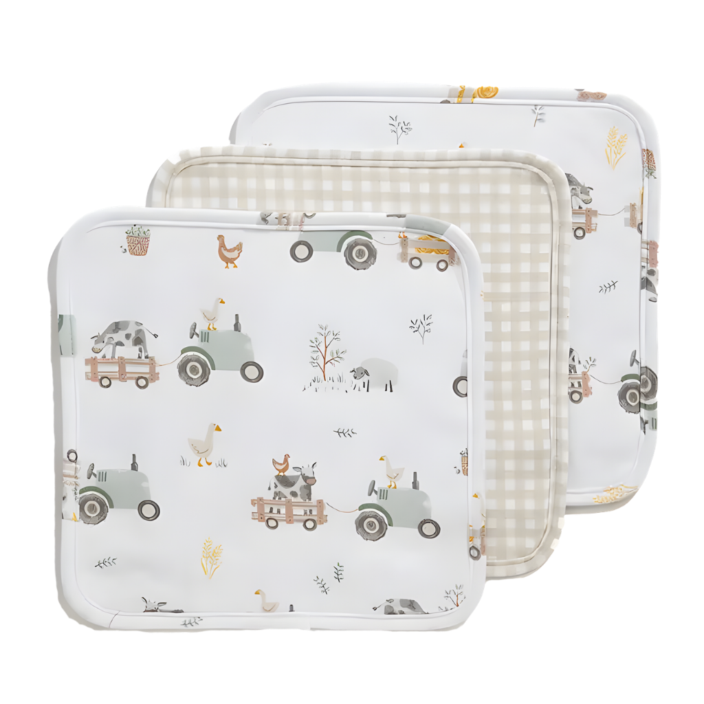 Set of 3 Washcloths - Tractor Ride