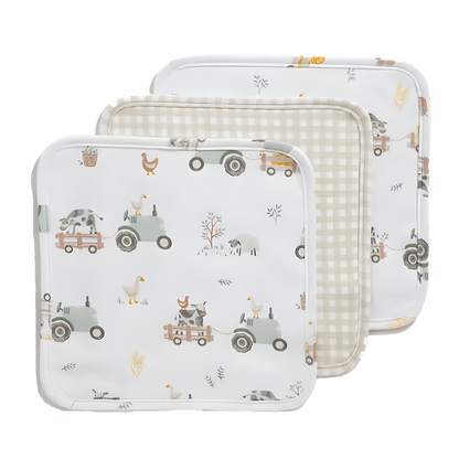 Set of 3 Washcloths - Tractor Ride