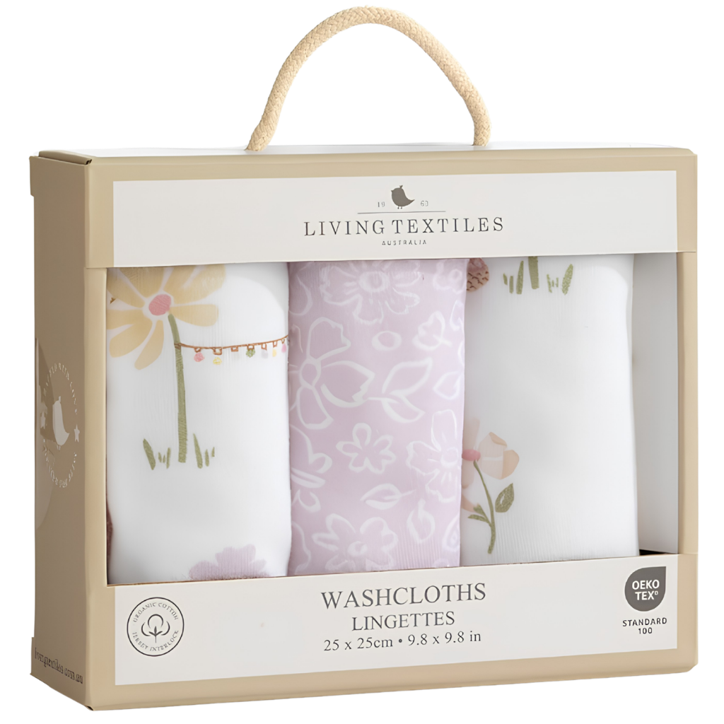 3 Pack Organic Washcloths - Whimsical Wonderland