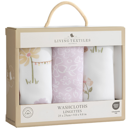 3 Pack Organic Washcloths - Whimsical Wonderland