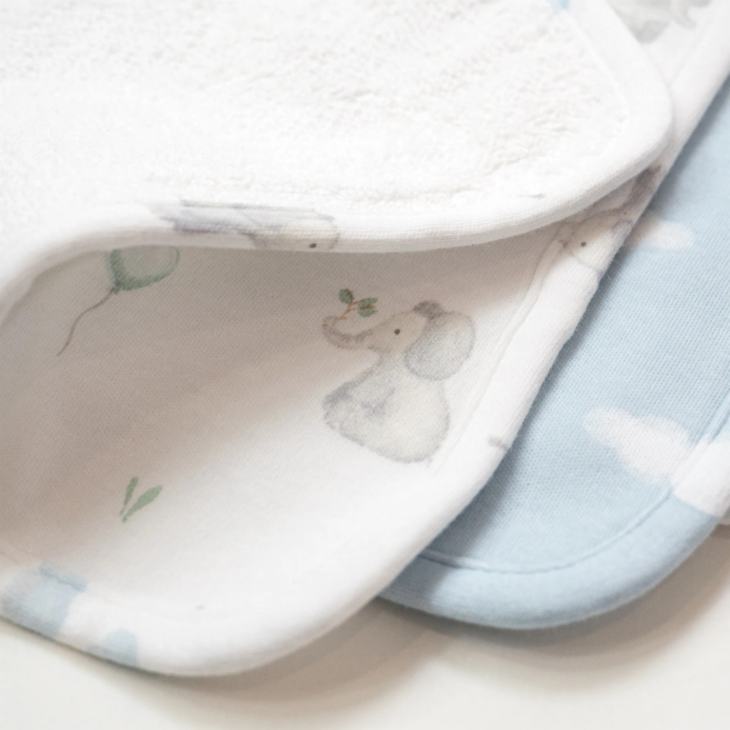 3 Pack Organic Washcloths - Elephant Playtime