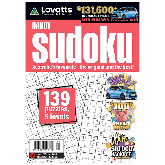 Lovatts Handy Sudoku – Issue #270 Nov 2026