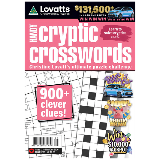 Lovatts Handy Cryptic Crosswords – Issue #123 Nov/Dec 2026