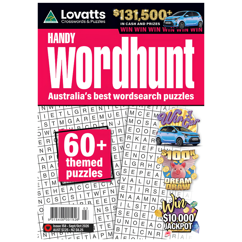 Lovatts Handy Wordhunt – Issue #158 Sep/Oct 2026