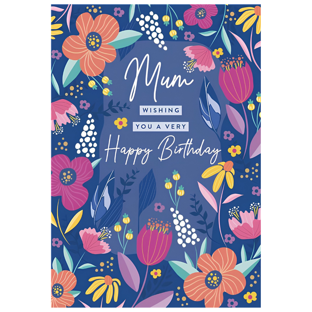 Mum Bold Floral on Blue