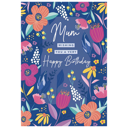 Mum Bold Floral on Blue