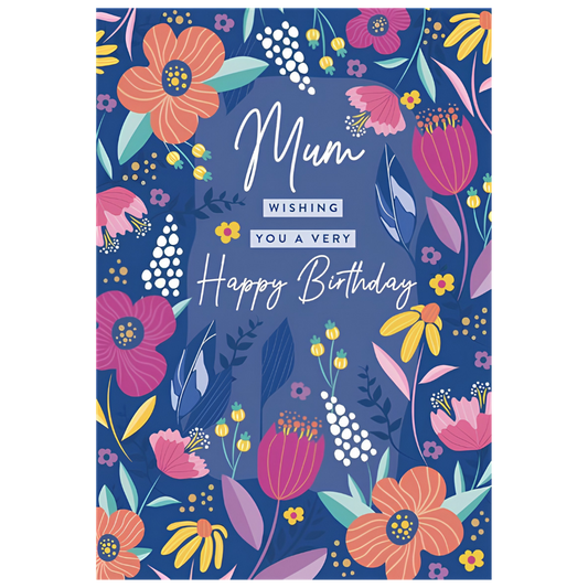 Mum Bold Floral on Blue