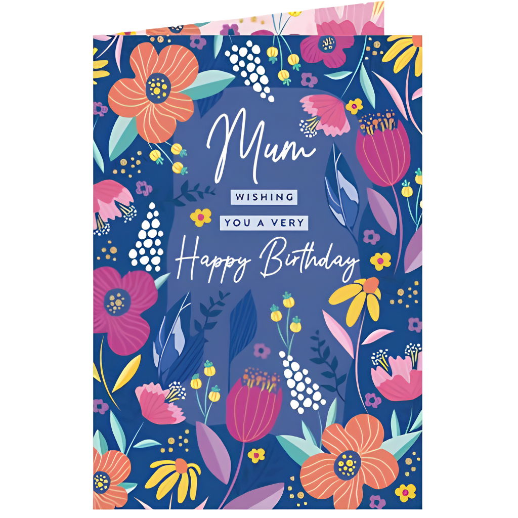 Mum Bold Floral on Blue
