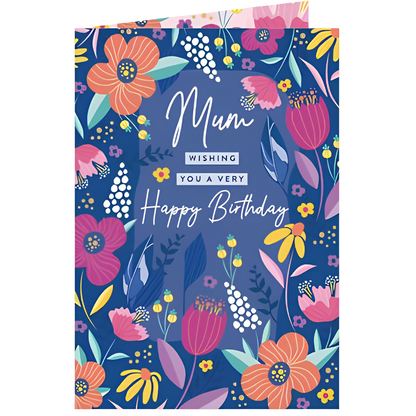 Mum Bold Floral on Blue