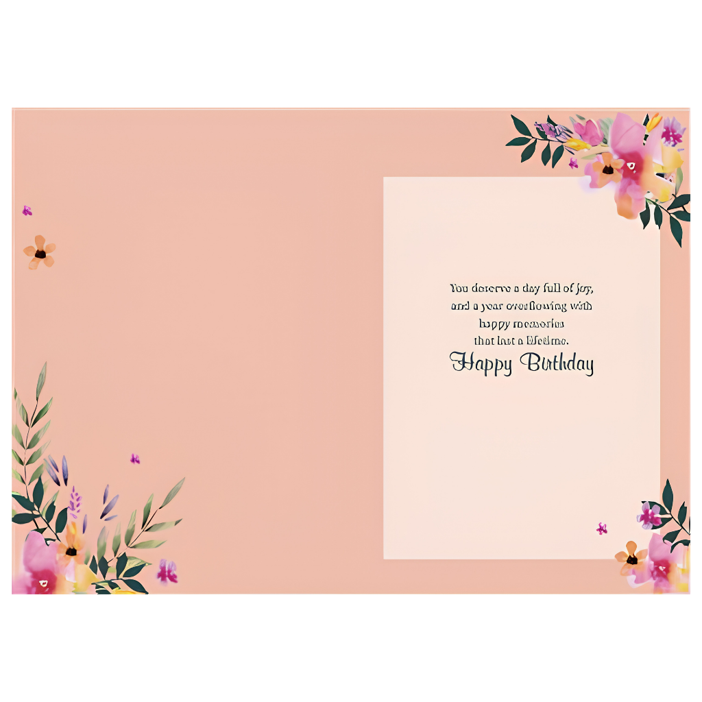 Beautiful Birthday, Watercolour Flowers