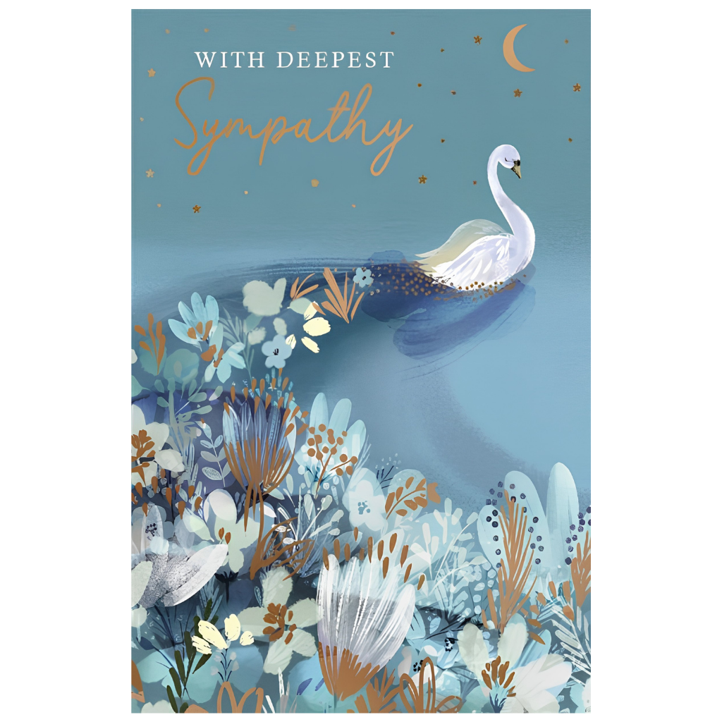 Sympathy Swan and Flowers