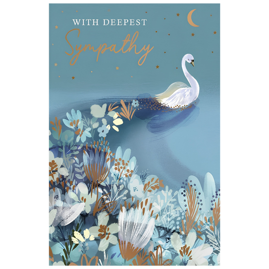 Sympathy Swan and Flowers