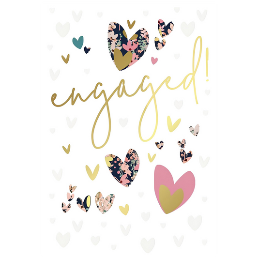 Engagement Floral Hearts on White