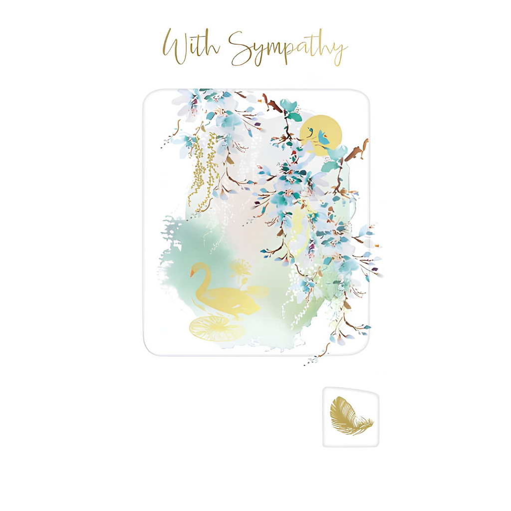Sympathy Swan with Flowers