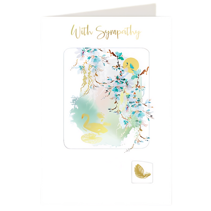 Sympathy Swan with Flowers