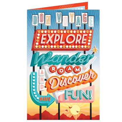 Bon Voyage Retro Signs at Sunrise
