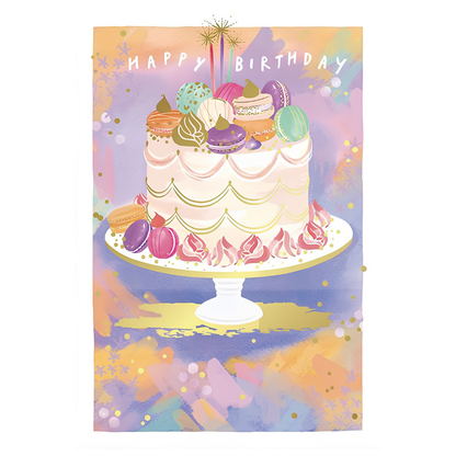 Happy Birthday, Cake with Macarons