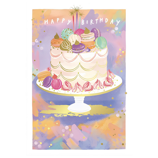 Happy Birthday, Cake with Macarons